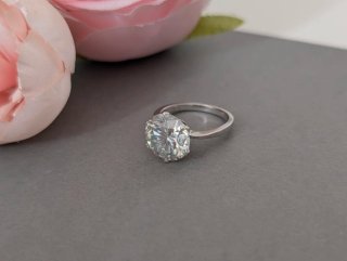Anillo Plata Moissanita Grande