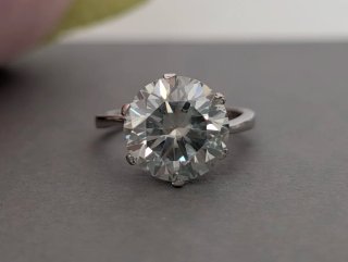 Anillo Plata Moissanita Grande