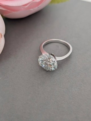 Anillo Plata Moissanita Grande