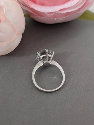 Anillo Plata Moissanita Grande