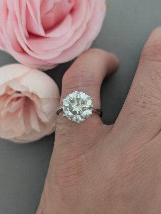 Anillo Plata Moissanita Grande