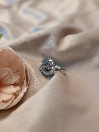 Anillo Plata Moissanita Grande