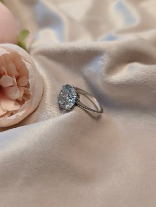 Anillo Plata Moissanita Grande