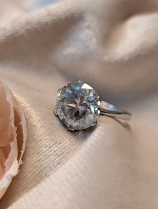 Anillo Plata Moissanita Grande