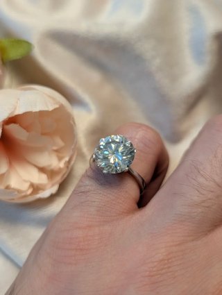 Anillo Plata Moissanita Grande