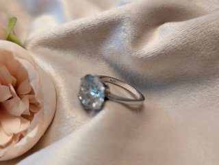 Anillo Plata Moissanita Grande