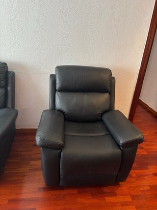 Sofá 2 plazas y sillón piel negro