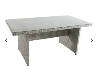 Conjunto Muebles Jardín Ratán Mesa Cristal