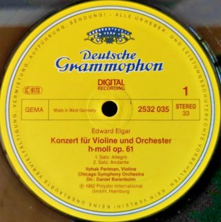 Elgar: Violin Concerto LP - Perlman/Barenboim