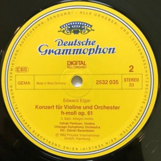 Elgar: Violin Concerto LP - Perlman/Barenboim