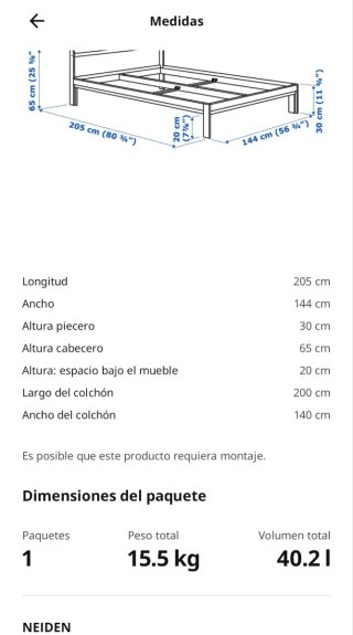 Estructura Cama Pino Macizo