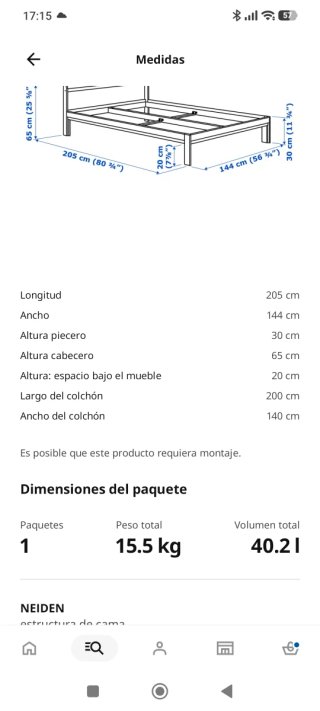 Estructura Cama Pino Macizo