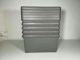 Lote 5 Cajas Plástico Alimentario Gris