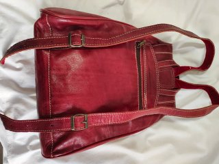 Bolso Mochila Piel Rojo Nuevo