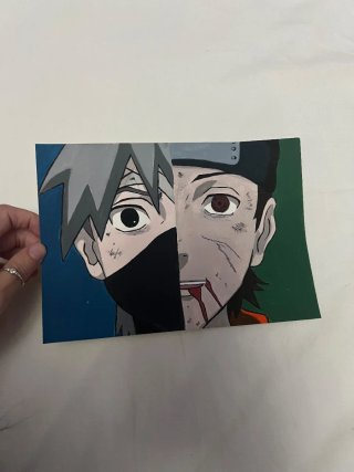 Dibujo Obito y Kakashi hecho a mano