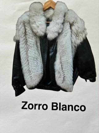 Chaqueta Zorro Blanco Cuello Piel