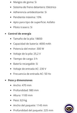 Patinete Eléctrico Denver, modelo SCO-65220