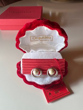Pendientes Orquidea Perla Plata de ley