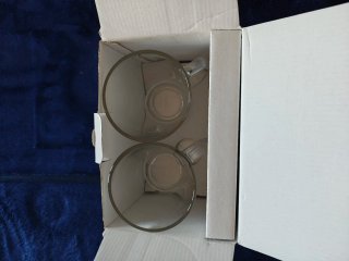 Juego 2 tazas + platos cristal