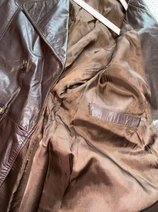 Chaqueta cuero vintage marrón oscuro