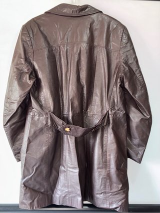 Chaqueta cuero vintage marrón oscuro