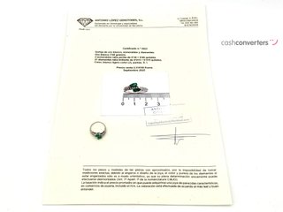 sortija oro 18k con piedra con diamante,esmeralda
