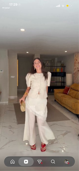 Pantalón  encaje Zara palazzo