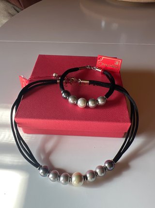 Collar y pulsera perlas Orquidea