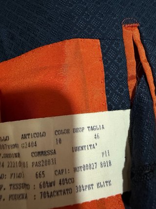 Giacca Gabriele Pasini Tg 46 Blu/Arancio