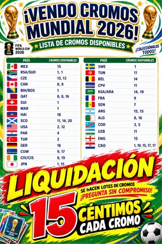 Cromos Mundial 2026 - Liquidación