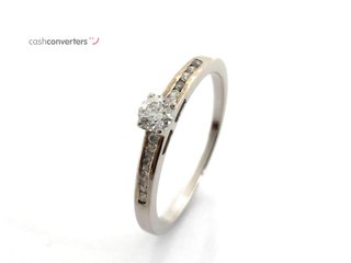 sortija oro 18k con piedra con diamante t. 13 (16,88 mm)