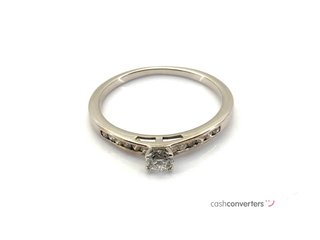 sortija oro 18k con piedra con diamante t. 13 (16,88 mm)