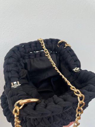 Borsa nera intreccio fatta a mano