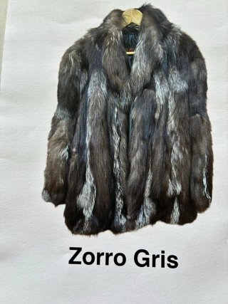 Chaqueta Zorro Gris Auténtica Talla Única