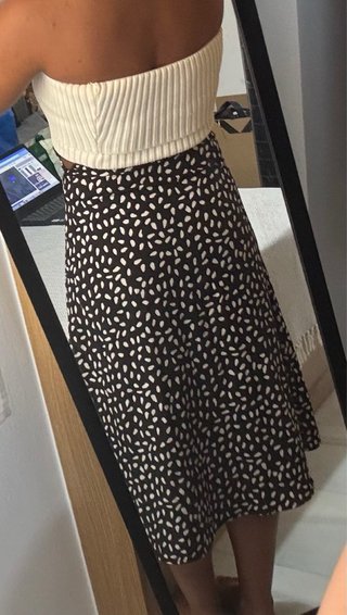 Falda larga SHEIN estampado blanco y negro
