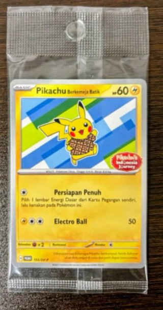 Carta Pokémon Pikachu Berkemeja Batik 155/SV-P