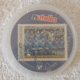 3 Tappi Nutella Bolaffi 2002 Francobolli Calcio