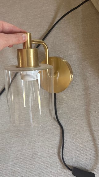 Aplique pared dorado cristal con enchufe