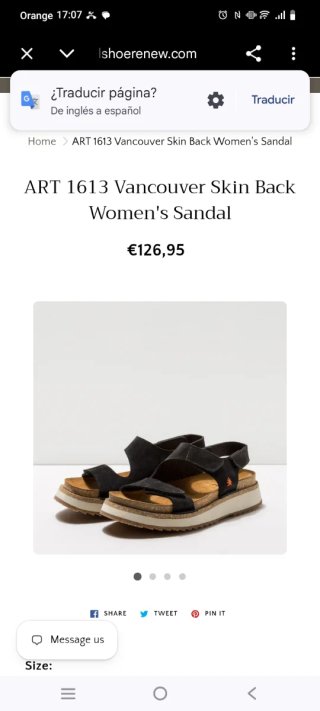 Sandalias Art Company Vancouver Piel Negra