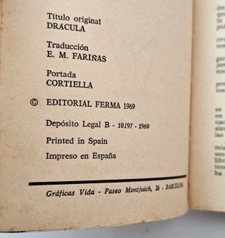 LIBRO NOVELA DRACULA AÑO 1969 EDICION MUY RARA
