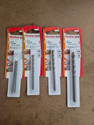 Lote 4 Brocas Fischer (4, 5, 6, 8 mm)