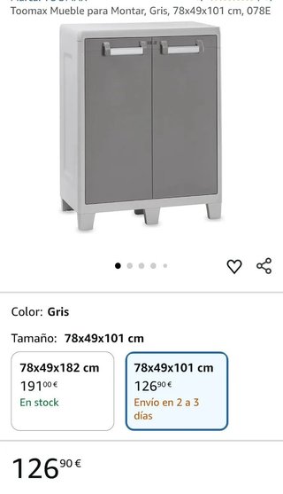 Toomax Mueble para Montar, Gris, 78x49x101 cm