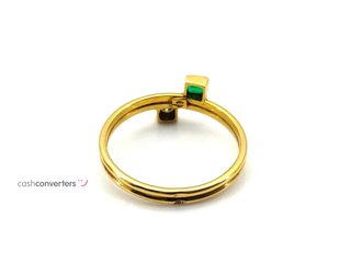 anillo oro 18k con piedra con diamante,esmeralda