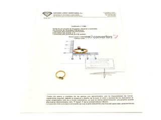anillo oro 18k con piedra con diamante,esmeralda