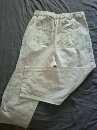 Pantalón ancho slouchy beige