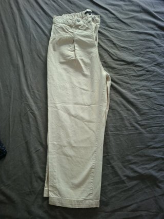 Pantalón ancho slouchy beige