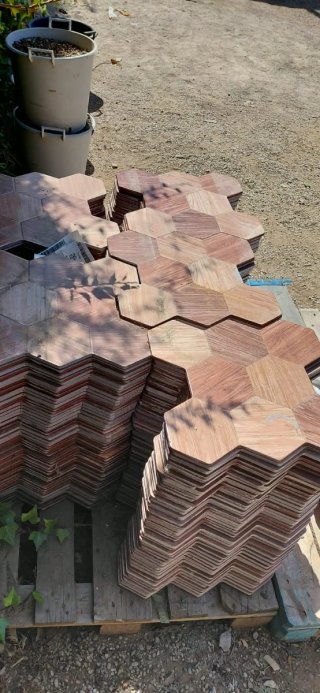 Baldosas hexagonales de terracota