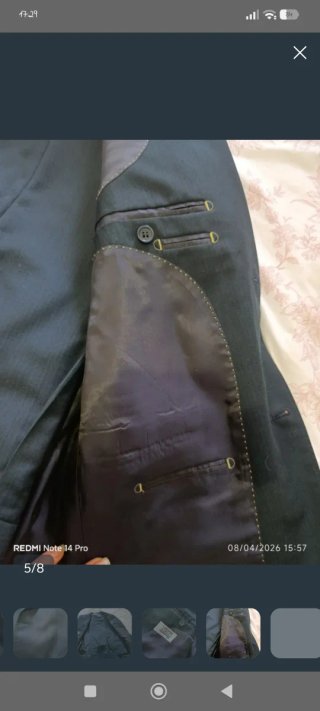 Traje de chaqueta hombre azul con rayas