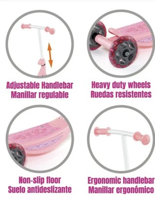 Patinete Molto 3 Ruedas Rosa