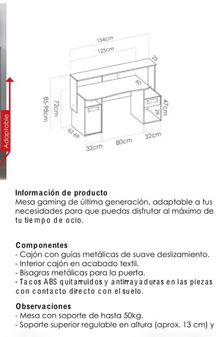Scrivania gaming o per computer